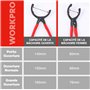 WORKPRO Clé Filtre à Huile Réglable 300mm, Pince Filtre à Huile avec Mâchoire Dentelée, Outil de Retrait de Filtre à Huile Idéal