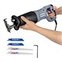 WORKPRO Scie Sabre 710W 0~2800 tr/min Vitesse Variable avec Mécanisme de Changement Rapide de Lame, Profondeur de Coupe Bois/Mét