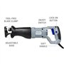 WORKPRO Scie Sabre 710W 0~2800 tr/min Vitesse Variable avec Mécanisme de Changement Rapide de Lame, Profondeur de Coupe Bois/Mét