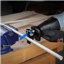 WORKPRO Scie Sabre 710W 0~2800 tr/min Vitesse Variable avec Mécanisme de Changement Rapide de Lame, Profondeur de Coupe Bois/Mét