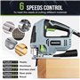 WORKPRO Scie Sauteuse Electrique Filaire 850W avec 6 Vitesses Variables, Changement de Lame sans Outil, Coupe en Biseau à±45°, L