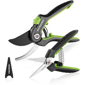 WORKPRO Jeu de Sécateur de Jardin Professionnel 2 Pièces (210mm/160mm)