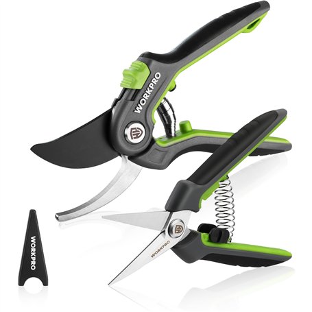 WORKPRO Jeu de Sécateur de Jardin Professionnel 2 Pièces (210mm/160mm)