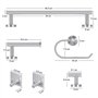 Porte-serviettes Ensemble de matériel de salle de bain - fixé au mur, barre de serviette de bain de 40 cm + 2 porte-papier hygié