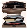 Jaald 38 Cm Mallette Porte-Documents Serviette Sac Messenger À Bandoulière’Épaule en Cuir pour Ordinateur Portable Business Voya