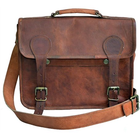 Jaald 33 Cm Mallette Porte-Documents Serviette Sac Messenger À Bandoulière’Épaule en Cuir pour Ordinateur Portable Business Voya