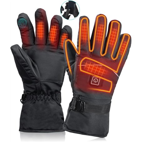 RHESHIN Gants Chauffants électriques d'hiver Chauds Imperméables avec Fonction pour écran Tactile pour Cyclisme Pêche Chasse Ski