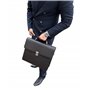 Abitto Porte-documents en cuir marron | Sac pour ordinateur portable, marron, Large