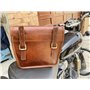 american blue 2X Moto Sac en Cuir Véritable Sac De Selle Vélo en Cuir Messenger Sacoche | Sac À Outils Brun Guidon Sissy Bar Sac
