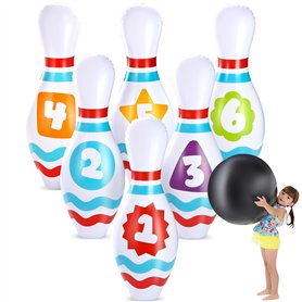 JOYIN Jeu de Quilles Gonflable Géant pour Fête de Rassemblement d'enfants et d'Adultes