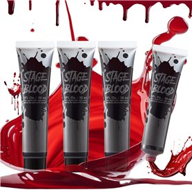 Spooktacular Creations Lot de 4 tubes de sang de vampire pour déguisement d'Halloween