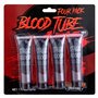 Spooktacular Creations Lot de 4 tubes de sang de vampire pour déguisement d'Halloween, zombie, vampire et monstre