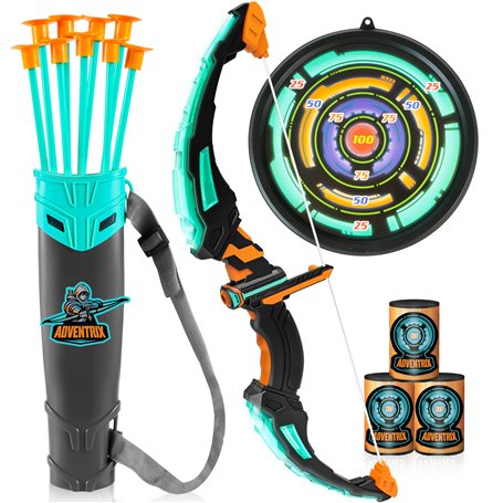 JOYIN Ensemble Arc et flèche pour Enfants - Ensemble de Jouets de tir à l'arc Lumineux à LED avec flèches à Ventouse
