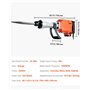 VEVOR Marteau de Démolition 2200 W Marteau-Piqueur 66 J 1350 BPM Marteau Perforateur avec 6 Burins Remplaçables Poignée Rotative