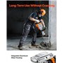 VEVOR Marteau de Démolition 3500 W Marteau-Piqueur 60 J 1900 BPM Marteau Perforateur avec 2 Burins Remplaçables Poignée Rotative