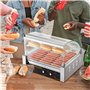 VEVOR Rouleau à hot-dogs, 11 rouleaux, machine à griller les saucisses en acier inoxydable avec double contrôle de température, 