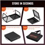 VEVOR Grille Pliante 57x28,5x23 cm Gril de Feu de Camp Portable en Acier Grille de Cuisson Pliable Demi-Grille Demi-Plaque avec 