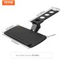 VEVOR Support Clavier 63,5x25 cm Plateau pour Clavier et Souris Coulissant sous Bureau Charge Max 5 kg Tablette Coulissante Clav