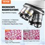 VEVOR Microscope Trinoculaire Composé 40X-5000X Microscope Biologique Mise au Point Grossière et Fine de Précision avec Platine 