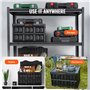 VEVOR Caisse de Rangement Plastique Pliable avec Couvercles 3PCS Bac de Rangement Empilable Capacité d'Une Boîte 45 L avec Poign