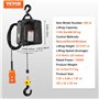 VEVOR Palan Électrique 3 en 1 Treuil Électrique Portable 498,95 kg Treuil de Levage 1500 W Hauteur de Levage 7 m Vitesse 4 m/min