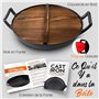 NutriChef Wok en Fonte-Pré-assaisonnée de 5,5 L - Poêle - Couvercle en Bois - Compatible avec Plaques de Cuisson Électriques et 
