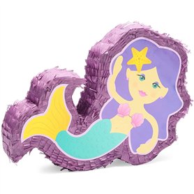 Pinata sirène pour les décorations de fête d'anniversaire pour filles (petite taille
