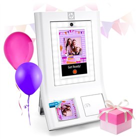 HP Sprocket Photobooth Imprimante Photo instantanée 3x4” (Blanc) – 250+ Cadres