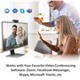 j5create Webcam 4K Ultra HD avec 5X Zoom, Protection de la Vie privée, amélioration de la lumière, Double Microphone Haute fidél