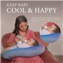 Pharmedoc Coussin d'allaitement et Support pour Bébé - Maternité, Coussin Allaitement (Housse de Refroidissement Gris foncé) - a