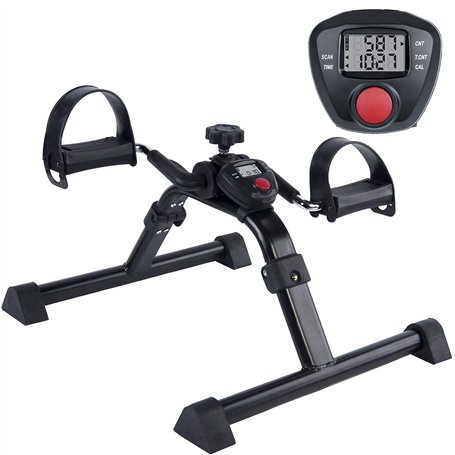 Vaunn Pédalier d’exercice médical pliable avec affichage électronique pour travail des jambes et des bras (pédalier médical enti