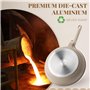 PRICUSIS Poêle à frire profonde antiadhésive avec couvercle en verre, 30,5 cm (4,8 l) – Sauteuse anti-taches/rayures et fissures