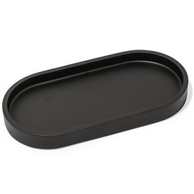 Yew Design Distributeur de savon rond noir mat pour salle de bain et cuisine