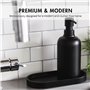 Yew Design Distributeur de savon rond noir mat pour salle de bain et cuisine