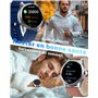 TOOBUR Montre Connectée Homme Femme Lunette Métal avec Podomètre, Smartwatch 100 Sports, Répondre Passer Appel et Cardiofrequenc