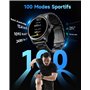 TOOBUR Montre Connectée Homme Lunette Métal avec Podomètre, Smartwatch 100 Sports, Répondre Passer Appel et Cardiofrequencemetre