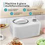 Euhomy sorbetiere turbine a glace, Machine a glace avec compresseur, Machines à glace et sorbetières auto-réfrigérant de 1L，100W