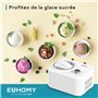 Euhomy sorbetiere turbine a glace, Machine a glace avec compresseur, Machines à glace et sorbetières auto-réfrigérant de 1L，100W