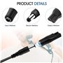 GlasFlength Chargeur de Rasoir 7 Pièces, 5V Câble Universel pour Tous les Types de Tondeuses Électriques Rasoir Cordon d'aliment