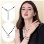 GlasFlength Cordon Collier 6 Pièces, 1.5mm Ciré Cordon de Collier avec Fermoir Corde en Cuir 45cm avec Chaîne d'Extension et 60c
