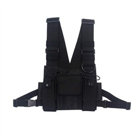 Longzhuo - Sacoche gilet - Poches pratiques - Réglable - Pour homme
