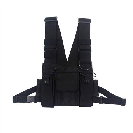Longzhuo - Sacoche gilet - Poches pratiques - Réglable - Pour homme