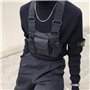 Longzhuo - Sacoche gilet - Poches pratiques - Réglable - Pour homme, Noir , L