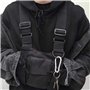 Longzhuo - Sacoche gilet - Poches pratiques - Réglable - Pour homme, Noir , L