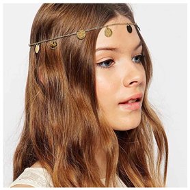 Inilbran Serre-tête Boho Avec Chaîne En Forme De Pièce De Monnaie