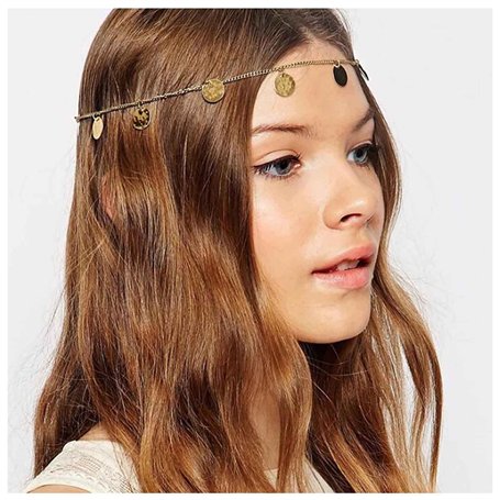 Inilbran Serre-tête Boho Avec Chaîne En Forme De Pièce De Monnaie