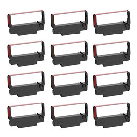 BIGGER Lot de 12 rubans encreurs ERC30 B/R compatibles avec Epson ERC-30 ERC 30 34 38 utilisés dans Epson TMU-220B/TM-300B