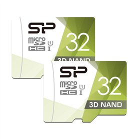 Silicon Power Lot de 2 Cartes microSD Haute Vitesse avec Adaptateur 32 Go