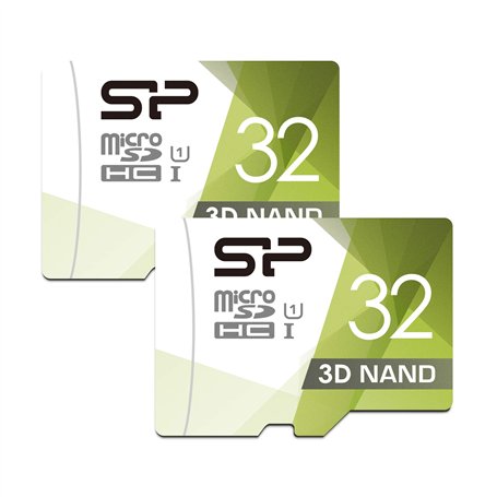 Silicon Power Lot de 2 Cartes microSD Haute Vitesse avec Adaptateur 32 Go
