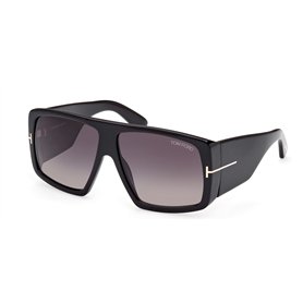 Tom Ford Lunettes de Soleil RAVEN FT 1036 SHINY BLACK/DARK GREY SHADED 60/12/135 unisexe